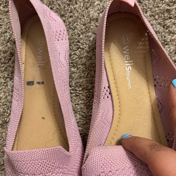 Pink Women's Knit Flats - Picture 2 of 5